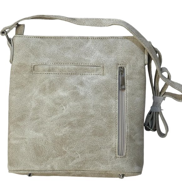 (7-198) Brand New w/Tag Western Theme Beige Shoulder Bag with Adjustable Strap - Picture 2 of 9